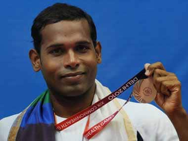 Karmakar with his Commomwealth medal. AFP