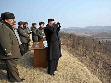 With tensions high on the Korean peninsula, North Korean leader Kim Jong-un visited military units on the frontline. AFP