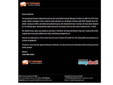 The message posted by Snapdeal. Image from Facebook. 