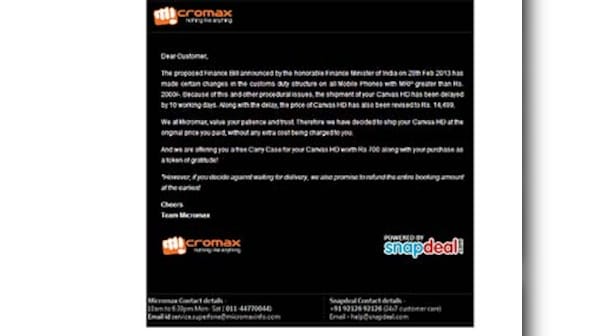 Micromax's A116 Canvas HD delayed due to 'procedural issues'