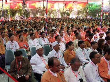 Representatives of Myanmar opposition leader Aung San Suu Kyi’s National League for Democracy party attend one day advance meeting of their first ever party’s congress. AP