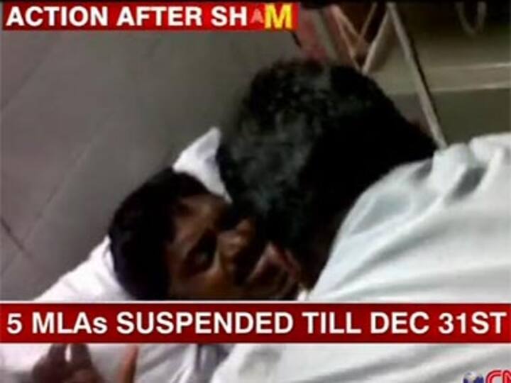 Cop thrashed by MLAs suspended, faces allegations of using foul language
