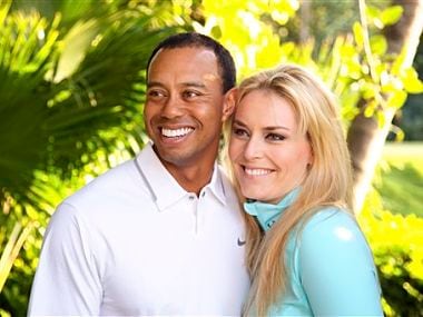 In this 2013 photo provided by Tiger Woods and Lindsey Vonn, golfer Tiger Woods and skier Lindsey Vonn pose for a portrait. Courtesy Tiger Woods/Lindsey Vonn