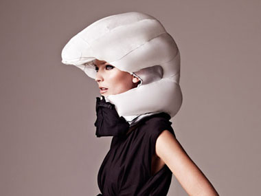 Now, collar that turns into helmet on impact! Now, collar that turns into helmet on impact!