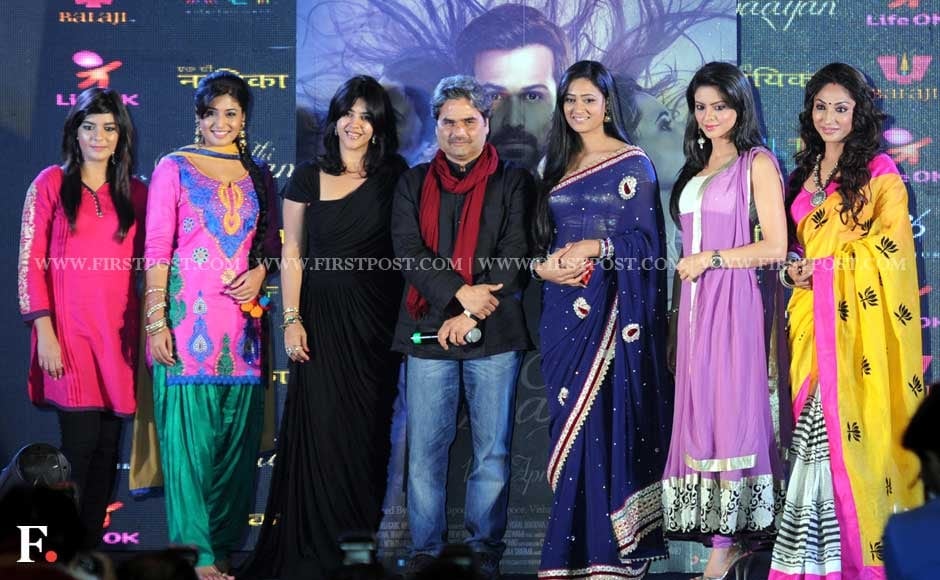 Ekta Kapoor with Vishal Bhardwaj come together with top television actresses during the launch of Ek Thi Naayka. Sachin Gokhale/Firstpost