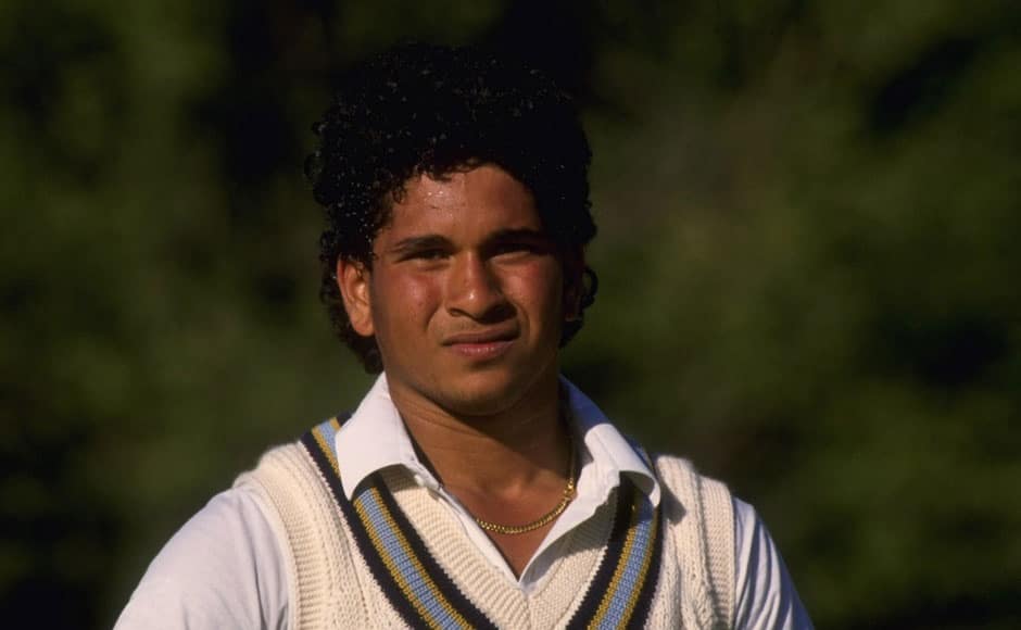1989: Portrait of Sachin Tendulkar of India. Getty Images