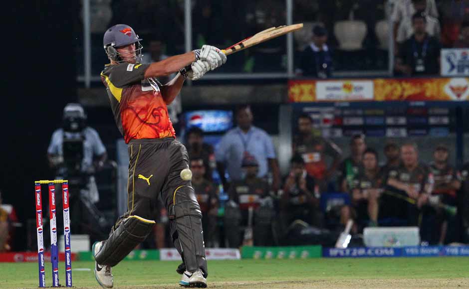 Cameron White slammed 17 runs in the Super Over to take Hyderabad to their second win in a row. BCCI