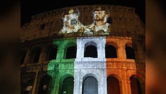 Colosseum lit up to show solidarity with Italian marines facing trial in India