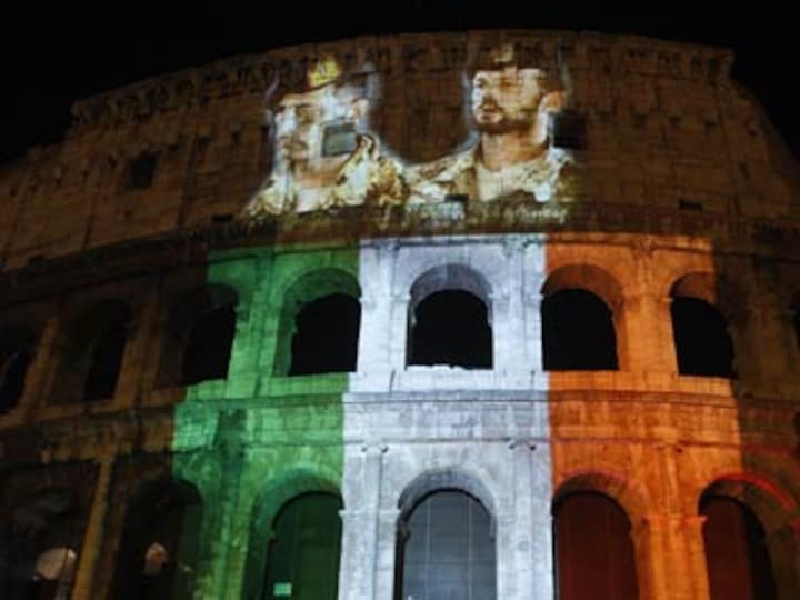 Colosseum lit up to show solidarity with Italian marines facing trial in India