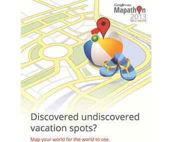 Google Mapathon announcement in this file photo. Image via Google. 