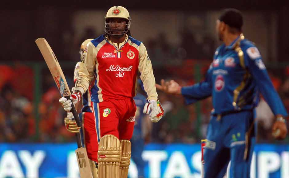Harbhajan Singh tried everything to disorient Gayle, but the destructive batsman kept going and remained not out. BCCI