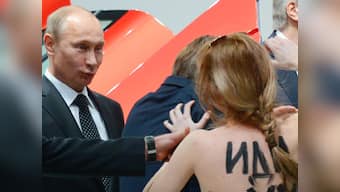 Putin 'liked' topless Femen protest against him in Germany