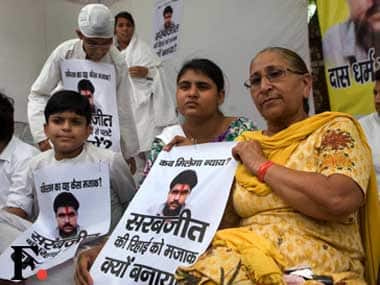 Sarabjit;s sister has been claiming that he life was at threat after Afzal's hanging. PTI. 
