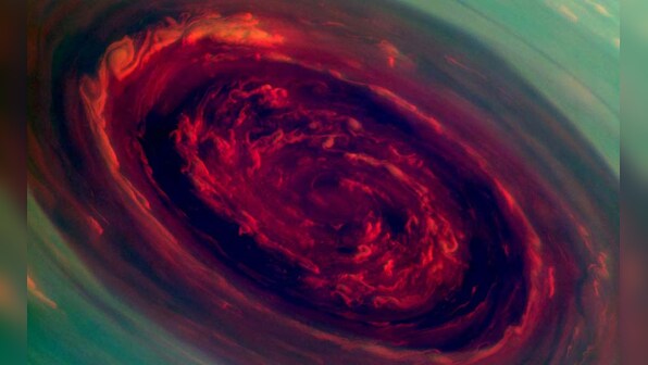 Image: Nasa captures stunning shot of hurricane on Saturn