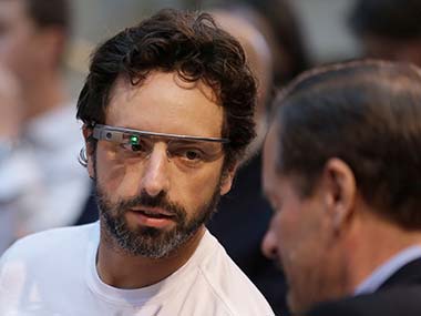 Google co-founder Sergey Brin in this file photo with his Google Glass. AP
