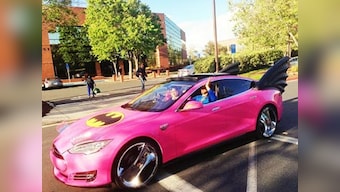 Check out Google co-founder Sergery Brin's Pink Tesla