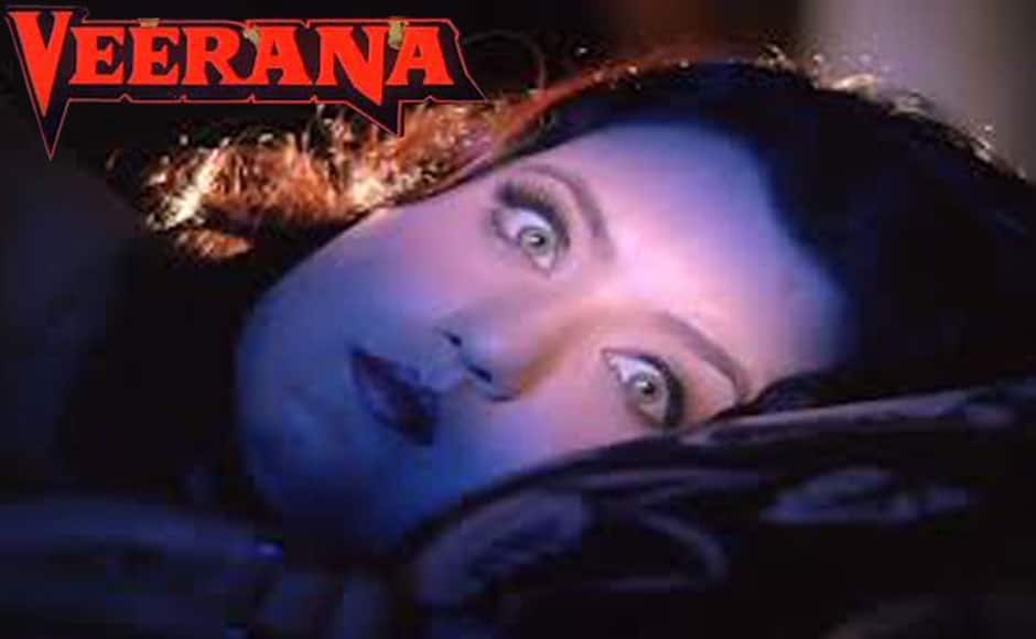 Produced by Ramsay Brothers, Veerana (Creepy Forest) is a horror film. It is known for its Mario Bava-like use of coloured gels mixed with atmospheric sets. The film is about witch hunt. 