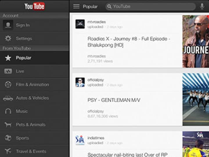 YouTube app for iOS now has live stream, TV queue option 