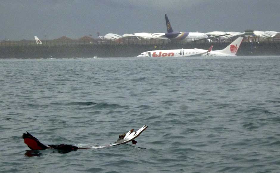 <br />The wreckage a crashed Lion Air plane sits on the water near the airport in Bali, Indonesia on 13 April 2013. <br />The wreckage a crashed Lion Air plane sits on the water near the airport in Bali, Indonesia on 13 April 2013.
