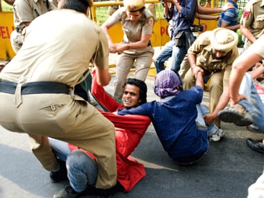 The protest in front of the PM’s house. Naresh Sharma/Firstpost