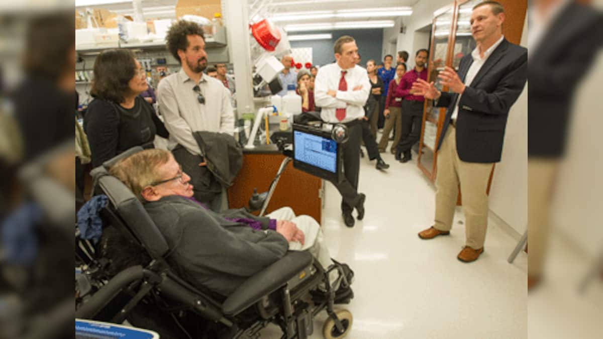 Stephen Hawking visits LA lab working on cure to disease which ...