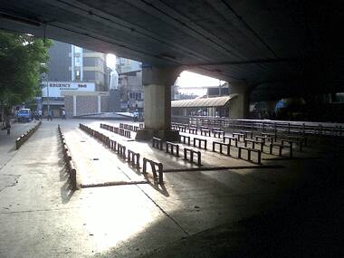 The deserted rickshaw stand in front of Thane station. Parag Shinde/Firstpost
