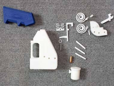 The parts of the 3D gun as pictured on the official Defense Distributed site.