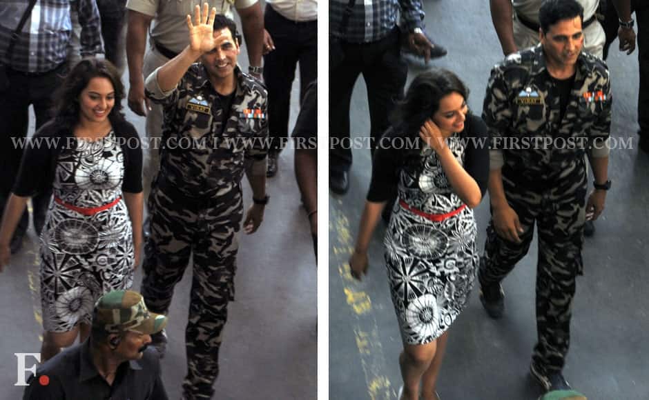 Akshay Kumar and Sonakshi Sinha spotted on the sets of Pistol. Sachin Gokhale/Firstpost 