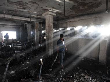 The remains of the factory that collapsed in Bangladesh killing more than 1000 workers. AP