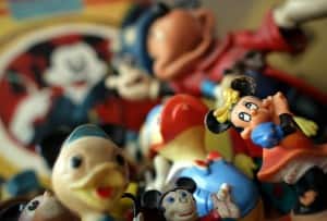 Mickey Mouse, Dagobert and Donald Duck figures and dolls are seen as a part of Ela Thielen’s Walt Di..
