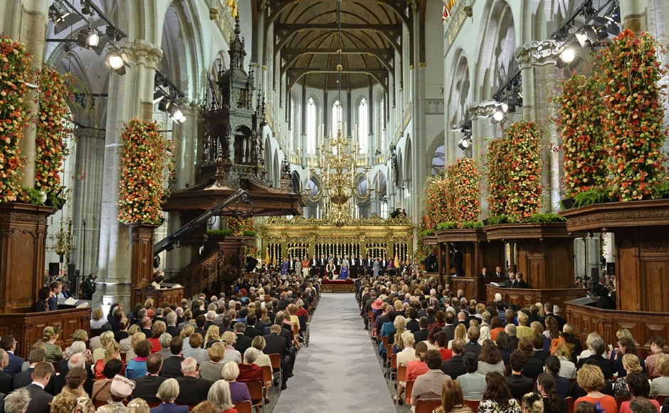 A view of the religious crowning ceremony at the Nieuwe Kerk church. Reuters A view of the religious crowning ceremony at the Nieuwe Kerk church. Reuters