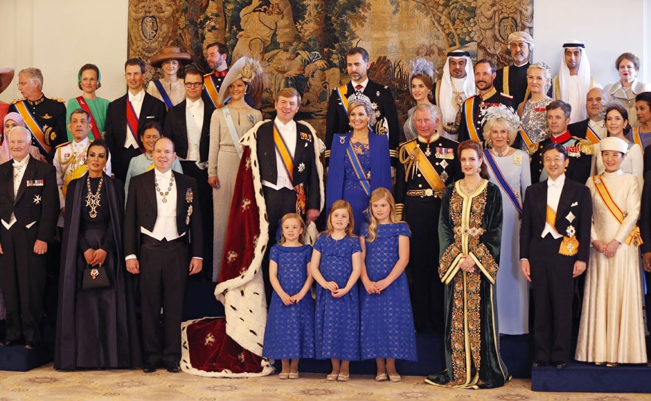 King Willem-Alexander his wife Queen Maxima accompanied by their daughters Crown Princess Catharina-Amalia, Princess Ariane, Princess Alexia and guests pose during a photocall at the royal palace in Amsterdam following the crowning ceremony. Reuters King Willem-Alexander his wife Queen Maxima accompanied by their daughters Crown Princess Catharina-Amalia, Princess Ariane, Princess Alexia and guests pose during a photocall at the royal palace in Amsterdam following the crowning ceremony. Reuters