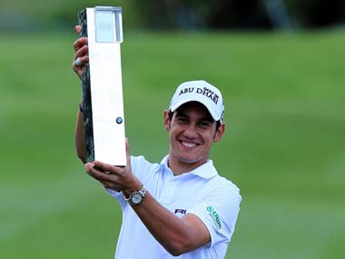 Manassero celebrates his win. Getty Images