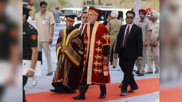 Pranab Mukherjee confers honorary doctorate on Hamid Karzai