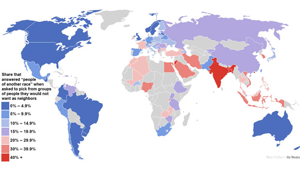 Painting India red: Why the global racism map is wrong Painting India red: Why the global racism map is wrong