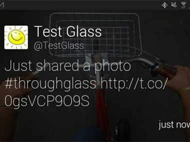 Twitter app for Google Glass. Screengrab. 