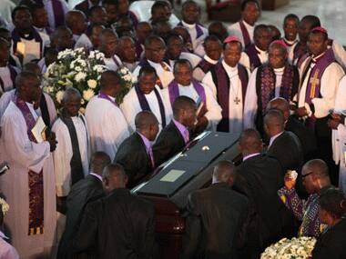 Chinua Achebe's funeral. AP.
