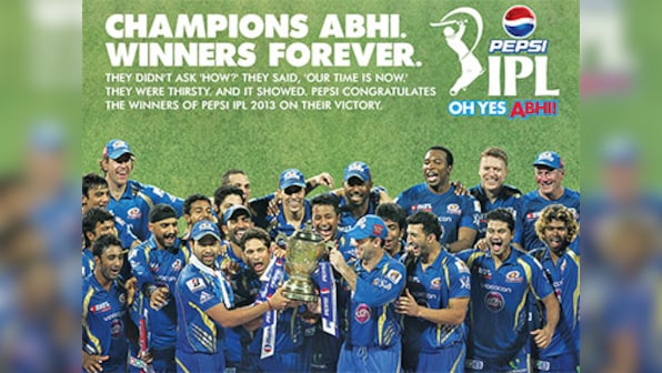 Pepsi congratulates Mumbai Indians, the only Coke IPL team