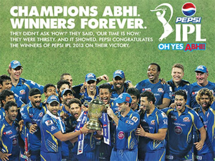 Pepsi congratulates Mumbai Indians, the only Coke IPL team