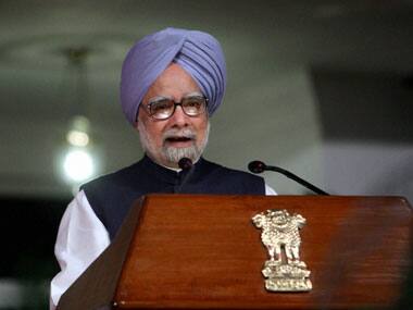 Manmohan Singh during the UPA-II fourth anniversary function. PTI