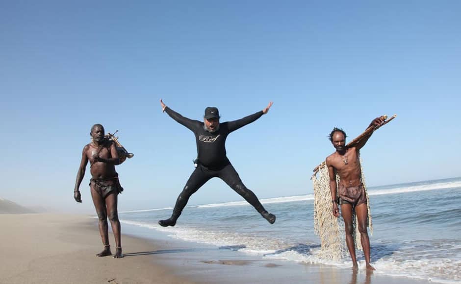 Bharat Bala exults during the shoot. Firstpost photo. 