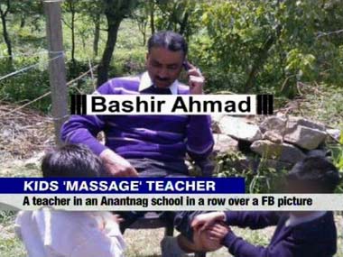 J&K teacher suspended for making students massage his legs J&K teacher suspended for making students massage his legs