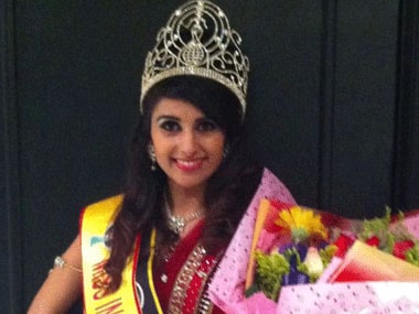Nehal, after being crowned Miss India Worldwide. Image courtesy: Facebook.