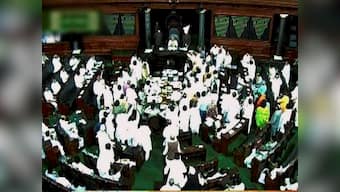 BJP presses for PM's resignation, Rajya Sabha adjourned till noon