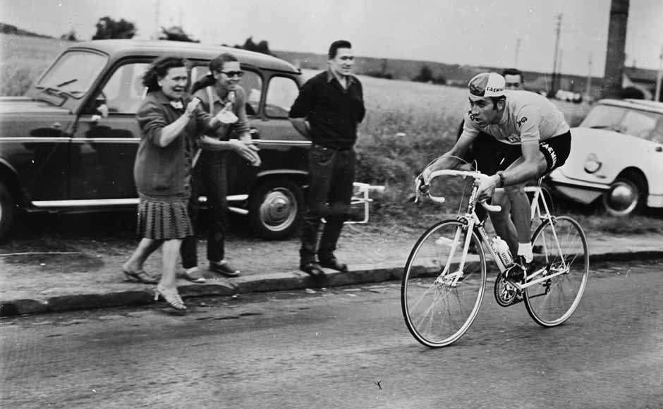 Belgian cyclist Eddy Merckx on his way to winning the final stage of the Tour de France which led to his overall victory for the second successive year. Getty Images