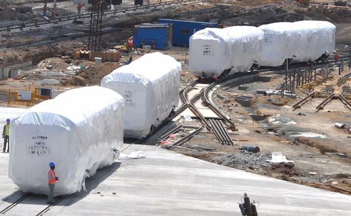 Images: Made in Brazil coaches arrive for Chennai Metro 