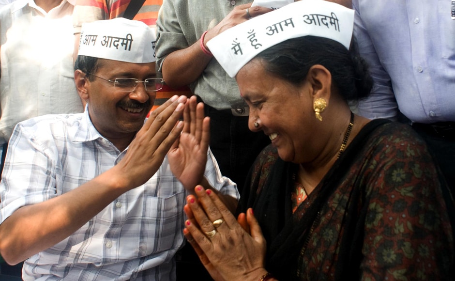 Kejriwal meets a voter from the New Delhi constituency. Pay commissions and inflation are poll issues here rather than bad roads, power- cuts, lack of water — issues which matter in other constituencies. Naresh Sharma/ Firstpost Kejriwal meets a voter from the New Delhi constituency. Pay commissions and inflation are poll issues here rather than bad roads, power- cuts, lack of water — issues which matter in other constituencies. Naresh Sharma/ Firstpost