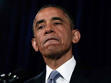 Barack Obama during the press conference. Reuters 