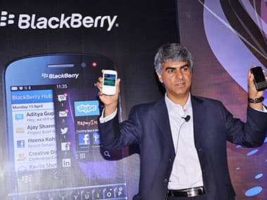 Sunil Lalvani, BlackBerry India MD launches the new Q10. Image via BlackBerry 
