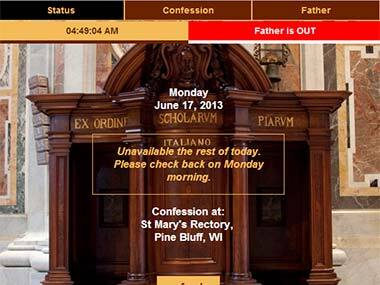 The Confessor app. Screengrab. 